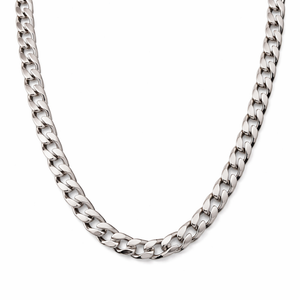 Sterling Rodium Plated Silver Curb Chain 925