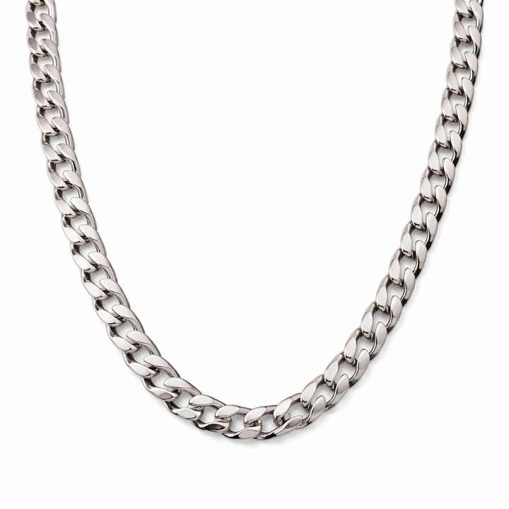 Sterling Rodium Plated Silver Curb Chain 925