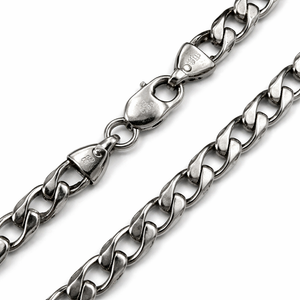 Sterling Rodium Plated Silver Curb Chain 925