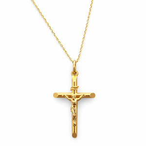 10K Yellow Gold Crucifix Pendant Necklace