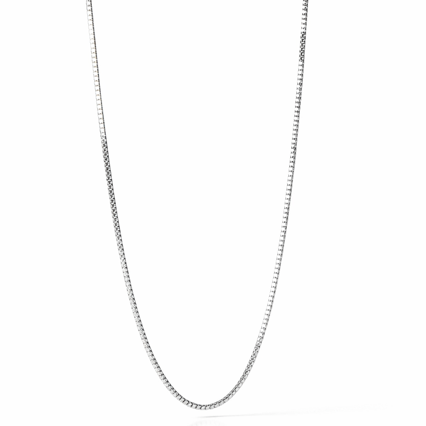18K White Gold Box Chain 16" 1mm