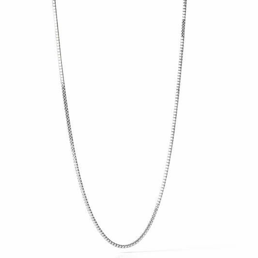 18K White Gold Box Chain 16" 1mm
