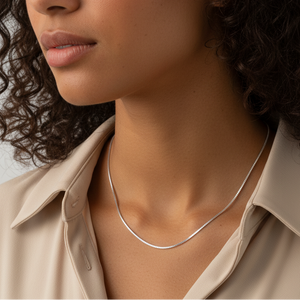 18K White Gold Box Chain 16" 1mm