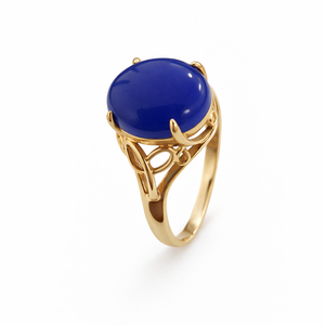 10K Yellow Gold Blue Lapis Style Ring