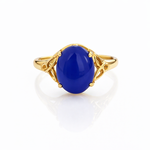 10K Yellow Gold Blue Lapis Style Ring