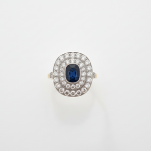 18K Vintage Two Tones Gold Ring Diamond Accent TDW: 0.80ct Resale