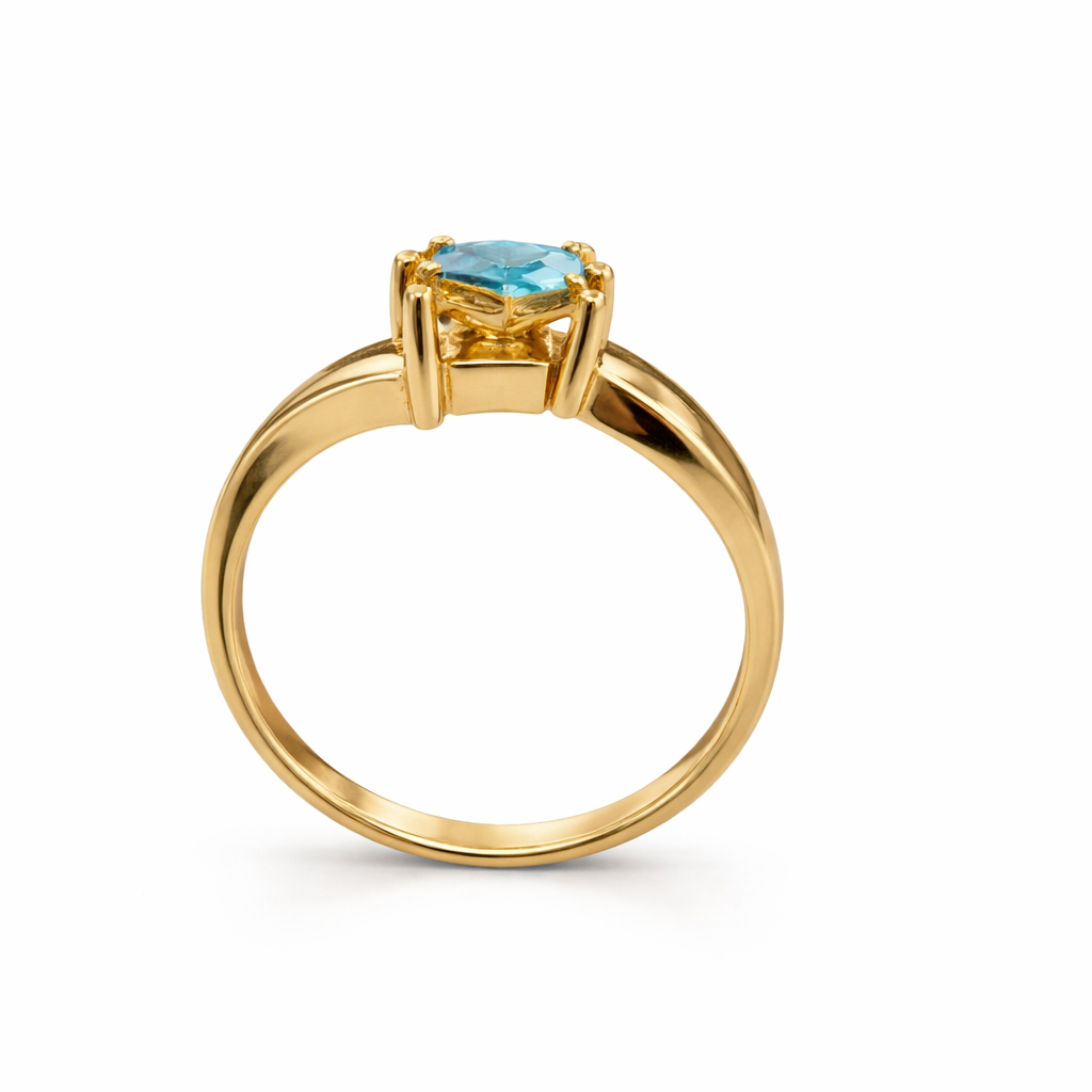 10k Yellow Gold Blue Topaz & Yellow Citrine Diamond Bypass Toi et Moi Ring
