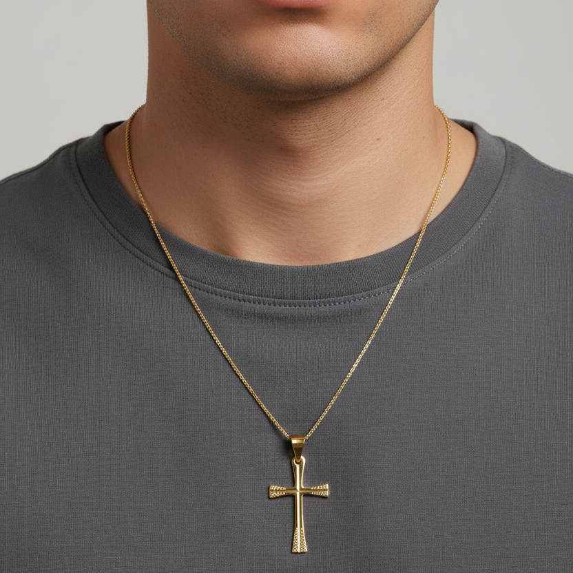 18k Yellow Gold Cross Pendant