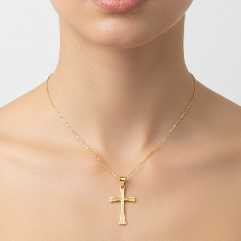 18k Yellow Gold Cross Pendant
