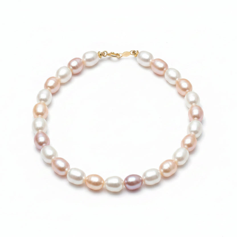 Multicolor Fresh water Pearl Bracelet, 7 1/2 Inches