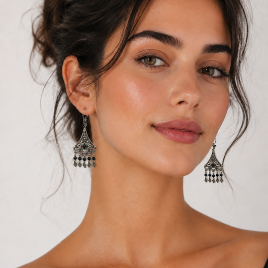 925 Sterling Silver Afghan Tribal chandelier Earrings
