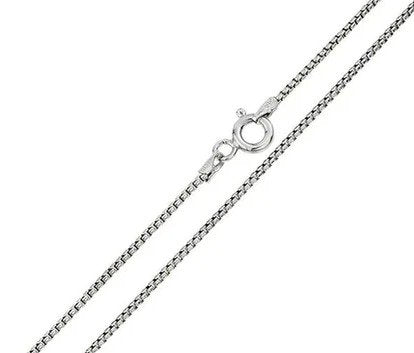 Sterling Silver Rhodium-Plated Round Box Chain 18"