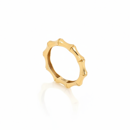 18K Yellow Gold Bones Style Band Ring