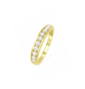 14K Yellow Gold Channel Settings Diamond Wedding Band, TDW: 0.50ct VS GH