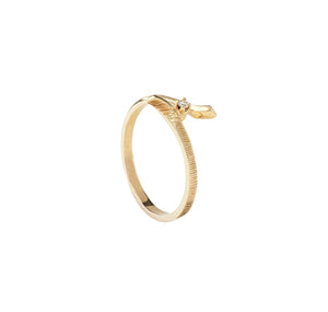 10K Yellow Gold Ring with Diamond in the middle TDW: 0.01ct size 6 1/2