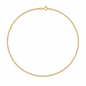 14K Yellow Gold Curb Link Chain Necklace 16" 3mm