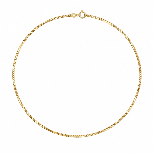 14K Yellow Gold Curb Link Chain Necklace 16" 3mm
