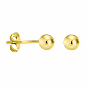 14K Yellow Gold Bead Stud Earrings