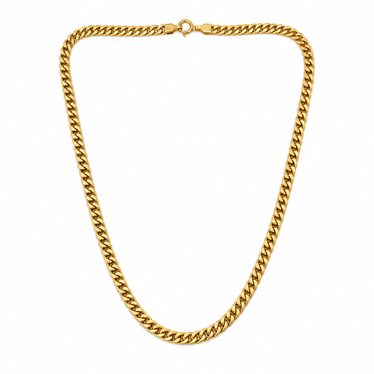 18K Yellow Gold Curb Chain Necklace