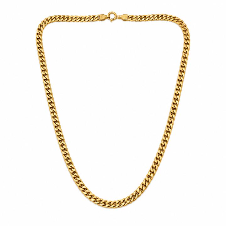 18K Yellow Gold Curb Chain Necklace