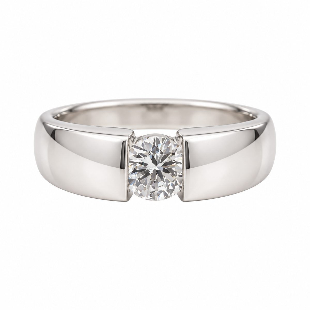 14K White Gold Diamond Solitaire Ring