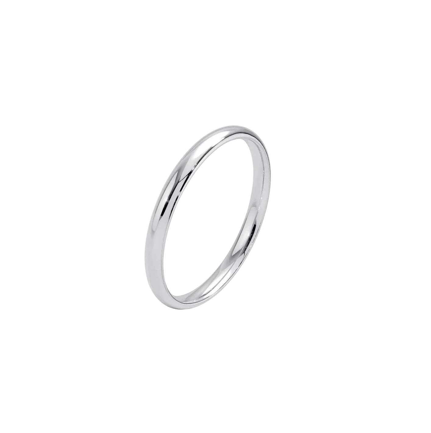 18K White Gold Thin Band -2mm