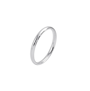 18K White Gold Thin Band -2mm