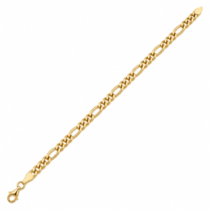 18K Yellow Gold Figaro Chain Bracelet