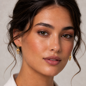 18K Yellow Gold  U-link Style Earrings