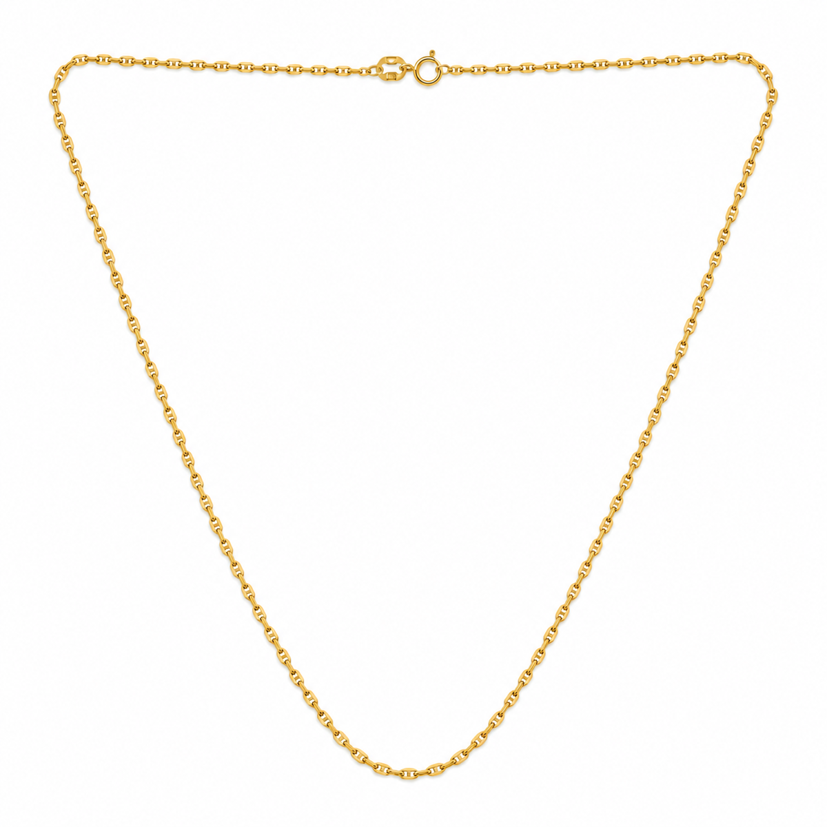 18K Gold Anchor Link Chain Necklace