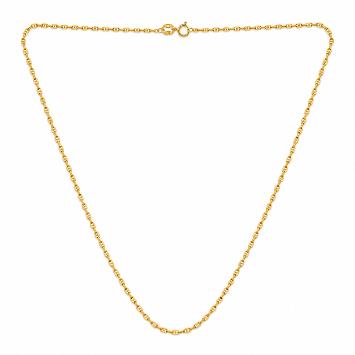 18K Gold Anchor Link Chain Necklace
