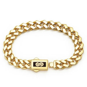 Yellow Gold Classic Cuban Link Curb Bracelet, 18k. 10.19gr, 6.5Inches, Width: 8mm
