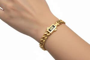 18K Yellow Gold Classic Cuban Link Curb Bracelet . 10.19gr 6.5" Width: 8mm