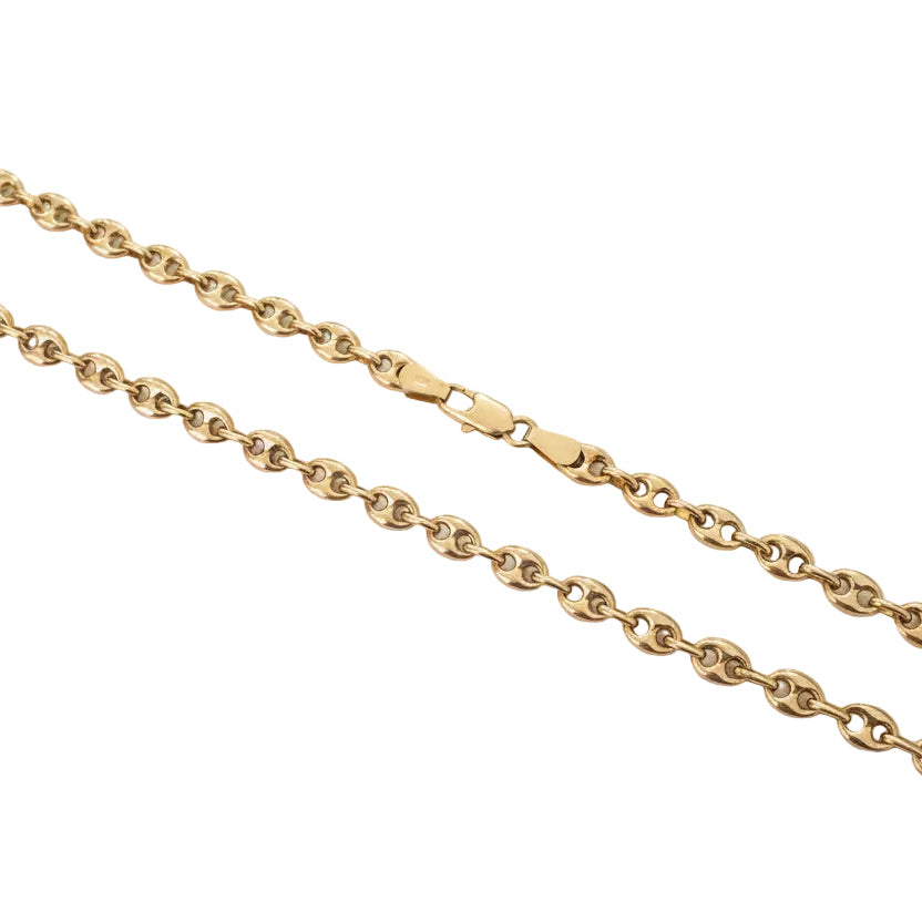 14K Yellow Gold Puffed Anchor Link Chain 20"