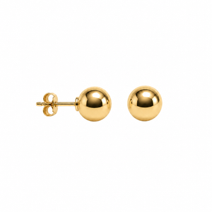 14K Yellow Gold Ball Bead Stud Earrings