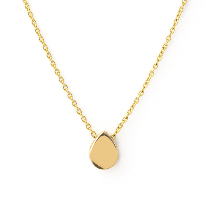 18K Yellow Gold Necklace with one Tear Drop 16" 2.37gr
