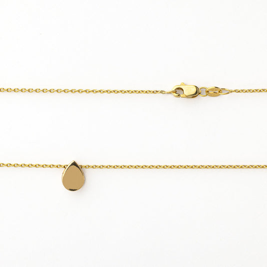 18K Yellow Gold Necklace with one Tear Drop 16" 2.37gr