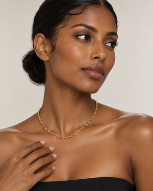 18K Yellow Gold Rolo Chain Necklace