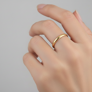 14K Yellow Gold Half – dome Comfort Band. 3mm