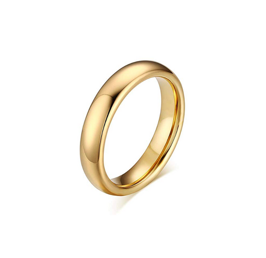 10K Yellow Gold Half – dome Band. 3.1mm