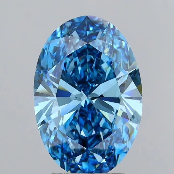 4.00ct Oval Lab Grown Diamond (Colour Fancy Vivid Blue, Clarity VVS2, IGI Certified)