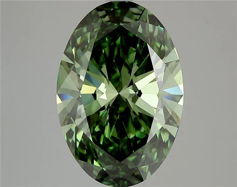 4.02ct Oval Lab Grown Diamond (Colour Fancy Vivid Green, Clarity VVS2, IGI Certified)