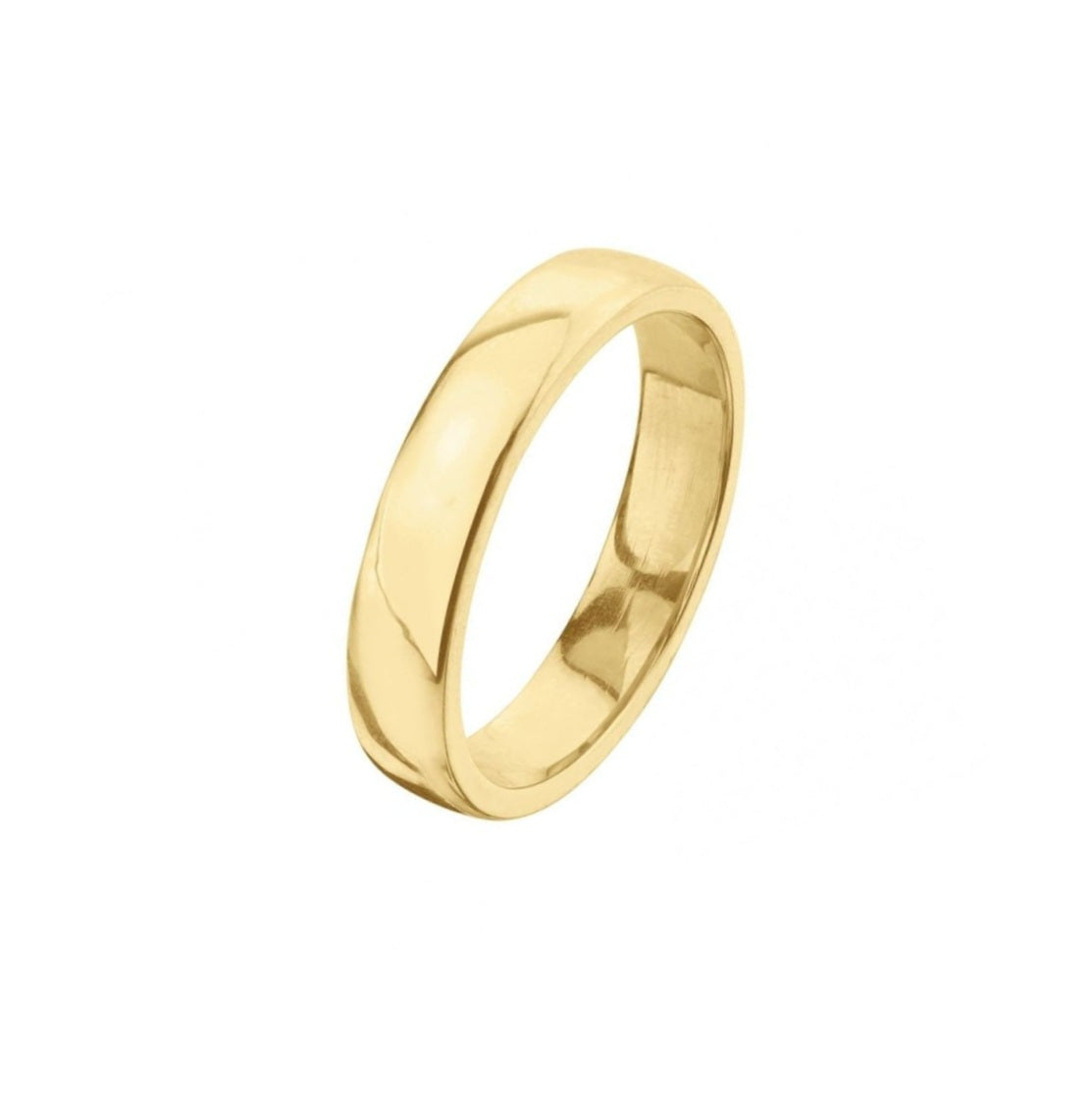 18K Yellow Gold Half Dom Simple Band- 4.2mm
