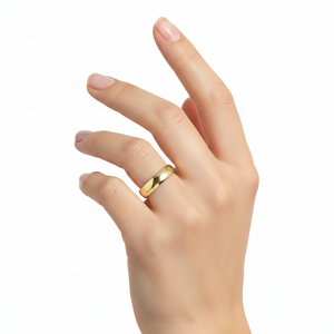 14K Yellow Gold Comfort Half Dome Band - 4.3mm