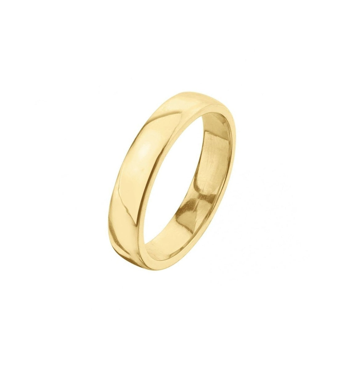 18K Yellow Gold Simple Half–Dome Band