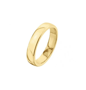 18K Yellow Gold Simple Half–Dome Band