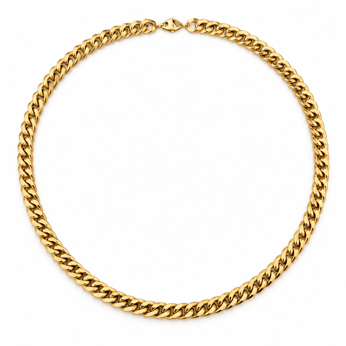 18K Yellow Gold Cuban Link Chain Necklace