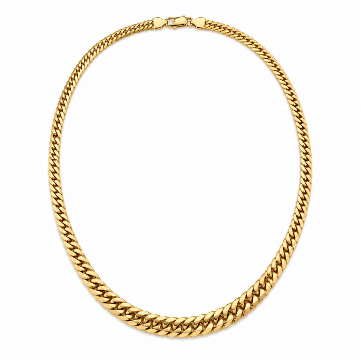 18K Yellow Gold Graduated Curb Link Necklace