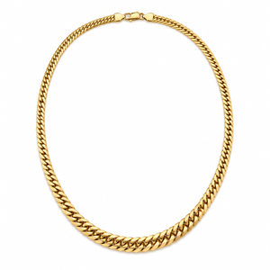 18K Yellow Gold Graduated Curb Link Necklace