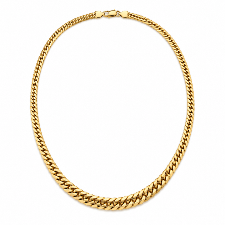 18K Yellow Gold Graduated Curb Link Necklace
